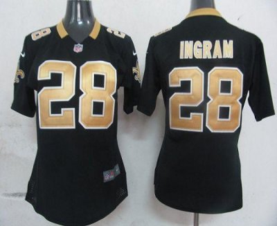 Jerseys Factory Cheap Nike Saints #28 Mark Ingram Black Team Col