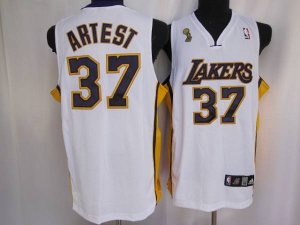 Jerseys Factory Cheap Lakers #37 Ron Artest Stitched White Champ