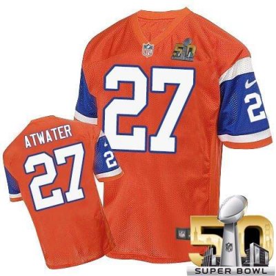 Jerseys Factory Cheap Nike Broncos #27 Steve Atwater Orange Thro