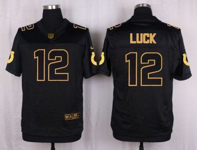 Jerseys Factory Cheap Nike Colts #12 Andrew Luck Black Men's Sti