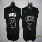 Jerseys Factory Cheap Celtics #9 Rajon Rondo Black Shadow Embroi
