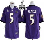 Jerseys Factory Cheap Nike Ravens #5 Joe Flacco Purple Team Colo