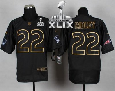Jerseys Factory Cheap Nike Patriots #22 Stevan Ridley Black Gold
