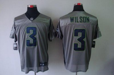Jerseys Factory Cheap Nike Seahawks #3 Russell Wilson Grey Shado
