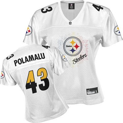 Jerseys Factory Cheap Steelers #43 Troy Polamalu White 2011 Wome