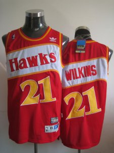 Jerseys Factory Cheap Hawks #21 Dominique Wilkins Red Embroidere