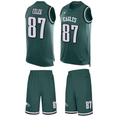 Jerseys Factory Cheap Nike Eagles #87 Brent Celek Midnight Green