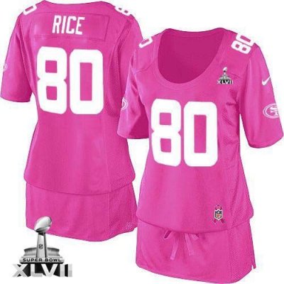 Jerseys Factory Cheap Nike 49ers #80 Jerry Rice Pink Super Bowl