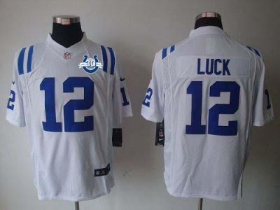 Jerseys Factory Cheap Nike Colts #12 Andrew Luck White With 30TH