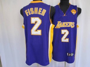 Jerseys Factory Cheap Lakers #2 Derek Fisher Embroidered Purple