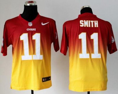 Jerseys Factory Cheap Nike Chiefs #11 Alex Smith Red/Gold Men's