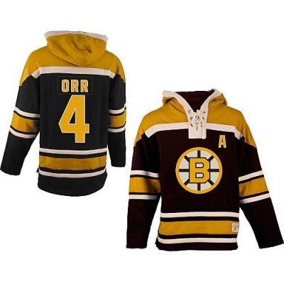 Jerseys Factory Cheap Bruins #4 Bobby Orr Black Sawyer Hooded Sw