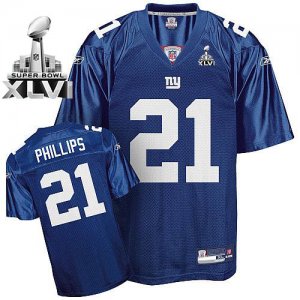 Jerseys Factory Cheap Giants #21 Kenny Phillips Blue Super Bowl