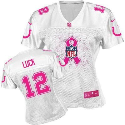 Jerseys Factory Cheap Nike Colts #12 Andrew Luck White Women's B