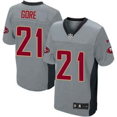 Jerseys Factory Cheap Nike 49ers #21 Frank Gore Grey Shadow Yout