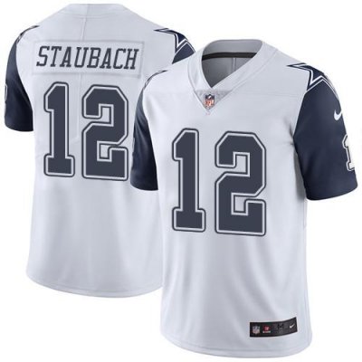 Jerseys Factory Cheap Nike Cowboys #12 Roger Staubach White Men'