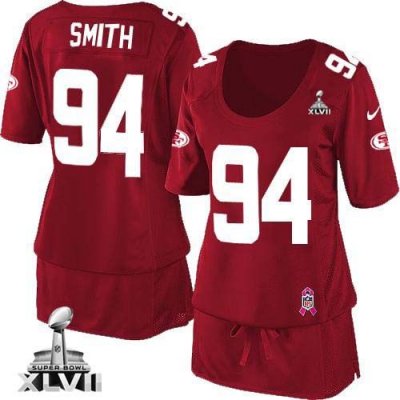 Jerseys Factory Cheap Nike 49ers #94 Justin Smith Red Team Color