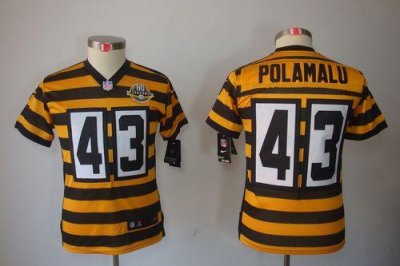 Jerseys Factory Cheap Nike Steelers #43 Troy Polamalu Black/Yell