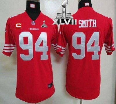 Jerseys Factory Cheap Nike 49ers #94 Justin Smith Red Team Color