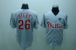 Jerseys Factory Cheap Phillies #26 Chase Utley Grey Embroidered