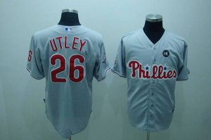 Jerseys Factory Cheap Phillies #26 Chase Utley Grey Embroidered