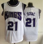 Jerseys Factory Cheap Kings #21 Vlade Divac White Throwback Stit