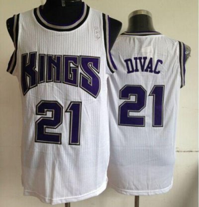 Jerseys Factory Cheap Kings #21 Vlade Divac White Throwback Stit