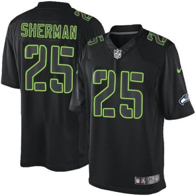 Jerseys Factory Cheap Nike Seahawks #25 Richard Sherman Black Me