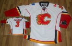Jerseys Factory Cheap Flames #3 Dion Phaneuf Embroidered White N