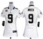 Jerseys Factory Cheap Nike Saints #9 Drew Brees White With C Pat