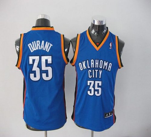 Jerseys Factory Cheap Thunder #35 Kevin Durant Blue Embroidered