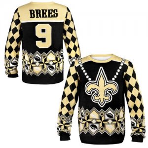 Jerseys Factory Cheap Nike Saints #9 Drew Brees Black/Gold Men's