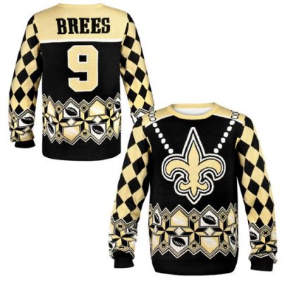 Jerseys Factory Cheap Nike Saints #9 Drew Brees Black/Gold Men's