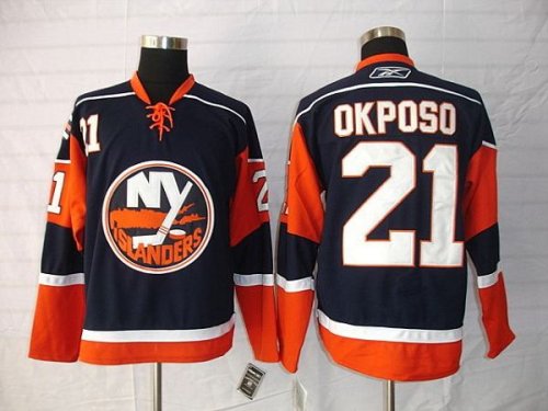 Jerseys Factory Cheap Islanders #21 Kyle Okposo Embroidered Dark