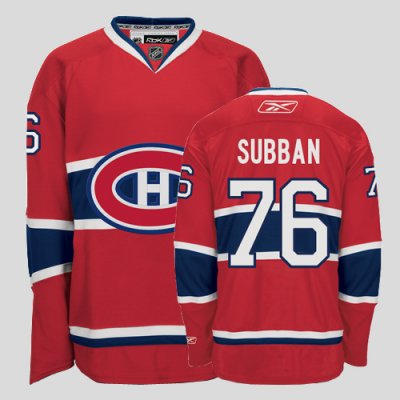 Jerseys Factory Cheap Canadiens #76 PK Subban Embroidered Red Yo