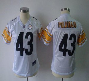 Jerseys Factory Cheap Steelers #43 Troy Polamalu White Women's T