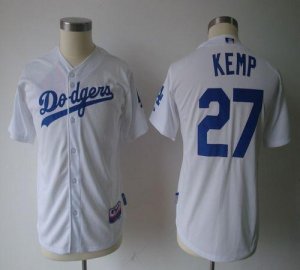Jerseys Factory Cheap Dodgers #27 Matt Kemp White Cool Base Embr