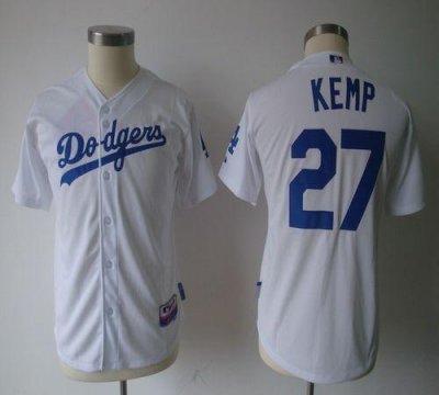 Jerseys Factory Cheap Dodgers #27 Matt Kemp White Cool Base Embr