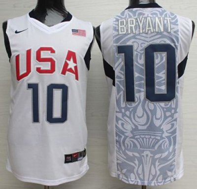 Jerseys Factory Cheap Nike 2008 Team USA #10 Kobe Bryant White S