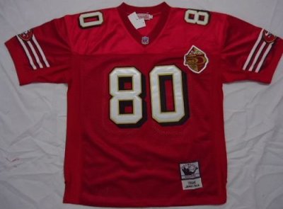 Jerseys Factory Cheap Mitchell and Ness 49ers #80 Jerry Rice Red