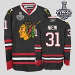 Jerseys Factory Cheap Blackhawks #31 Antti Niemi Embroidered Bla