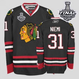 Jerseys Factory Cheap Blackhawks #31 Antti Niemi Embroidered Bla