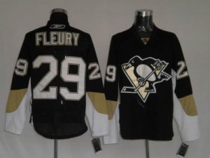 Jerseys Factory Cheap Penguins #29 Andre Fleury Embroidered Blac
