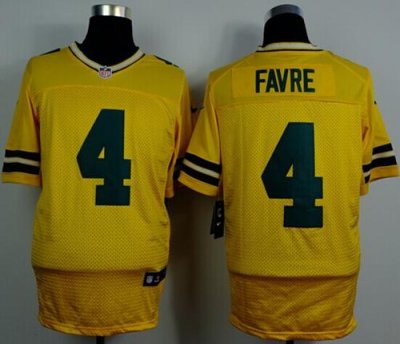 Jerseys Factory Cheap Nike Packers #4 Brett Favre Yellow Alterna
