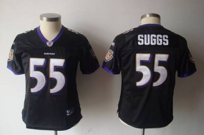Jerseys Factory Cheap Ravens #55 Terrell Suggs Black Women's Alt