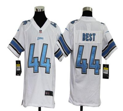 Jerseys Factory Cheap Nike Lions #44 Jahvid Best White Youth Emb