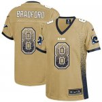 Jerseys Factory Cheap Nike Rams #8 Sam Bradford Gold Women's Emb
