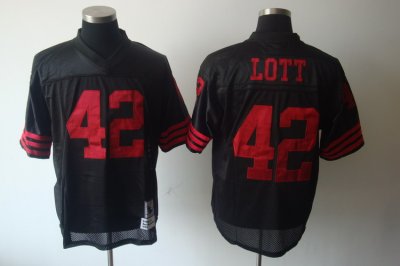 Jerseys Factory Cheap Mitchell and Ness 49ers #42 Ronnie Lott Bl