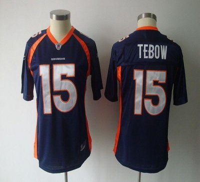 Jerseys Factory Cheap Broncos #15 Tim Tebow Blue Women's Team Co
