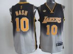 Jerseys Factory Cheap Lakers #10 Steve Nash Black/Grey Fadeaway